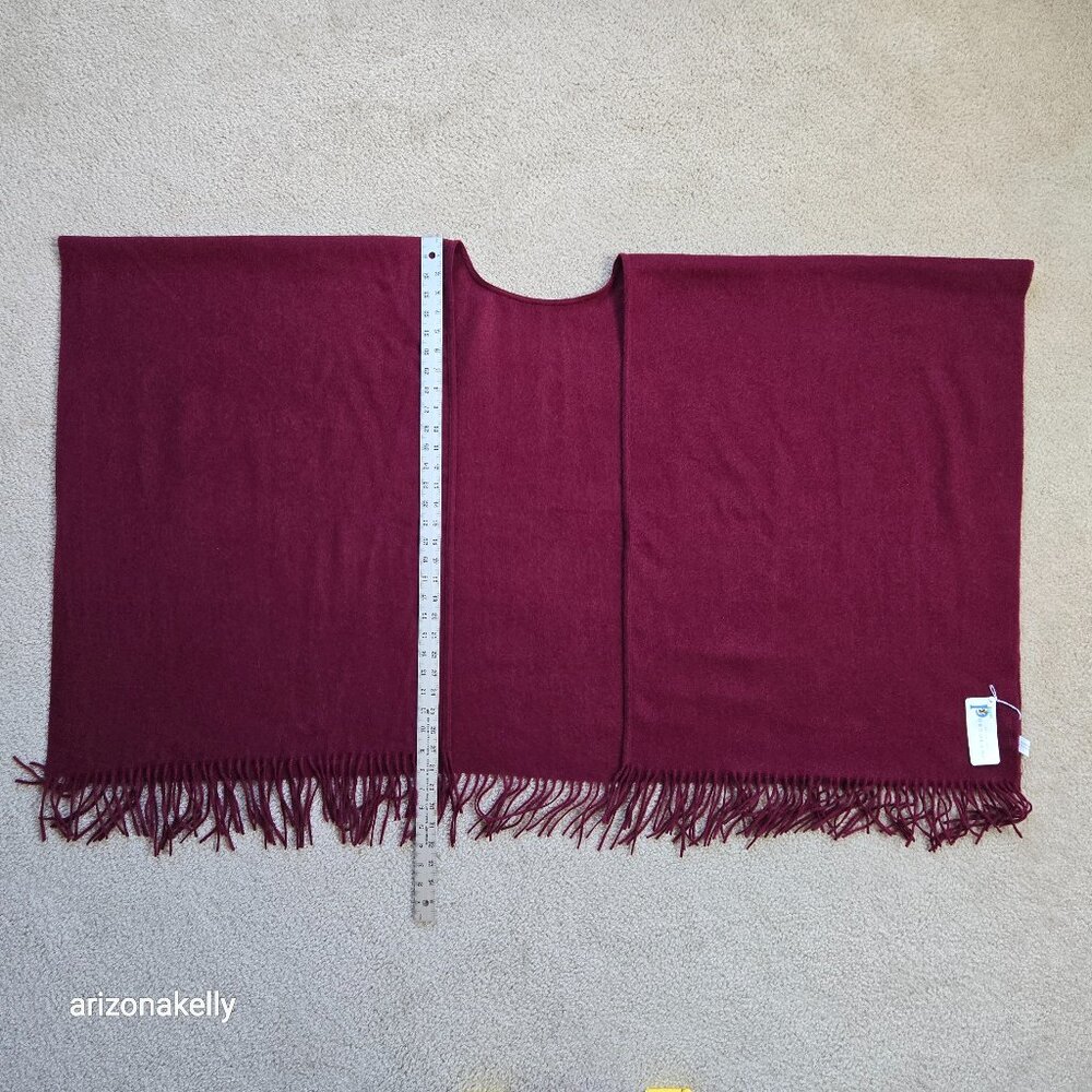 NWT Portolano Lambswool Wool Wrap Burgundy